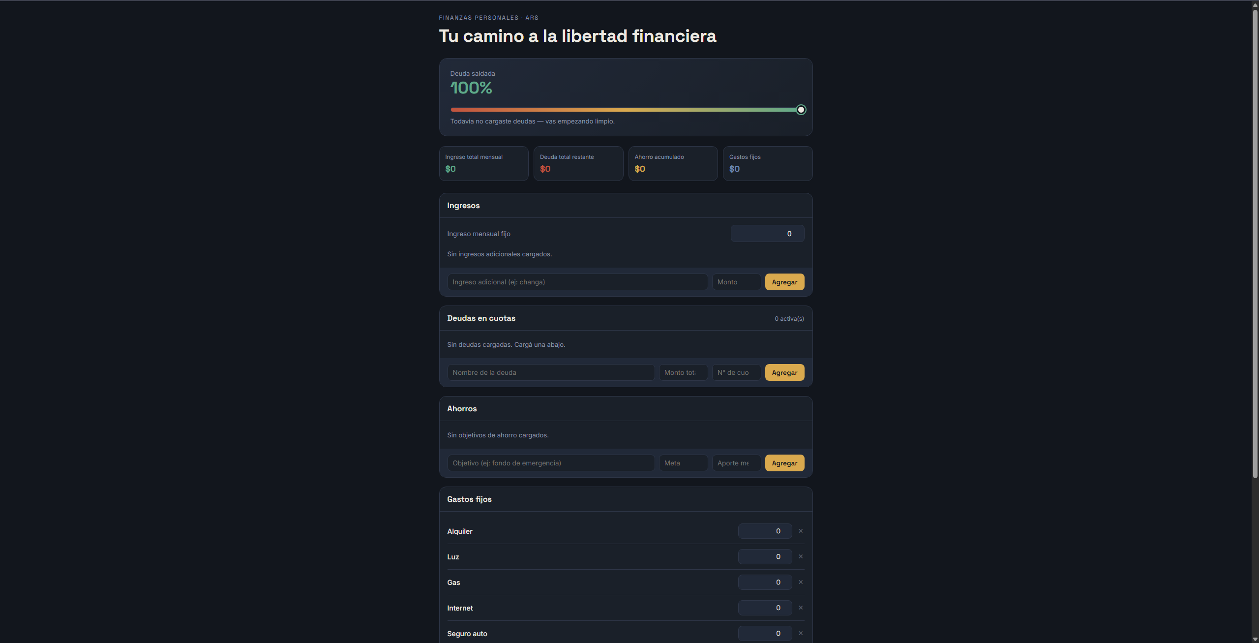 App de administración de finanzas